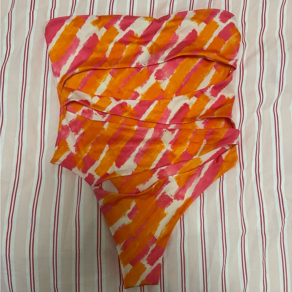 Vibrant Pink and Orange Swimsuit